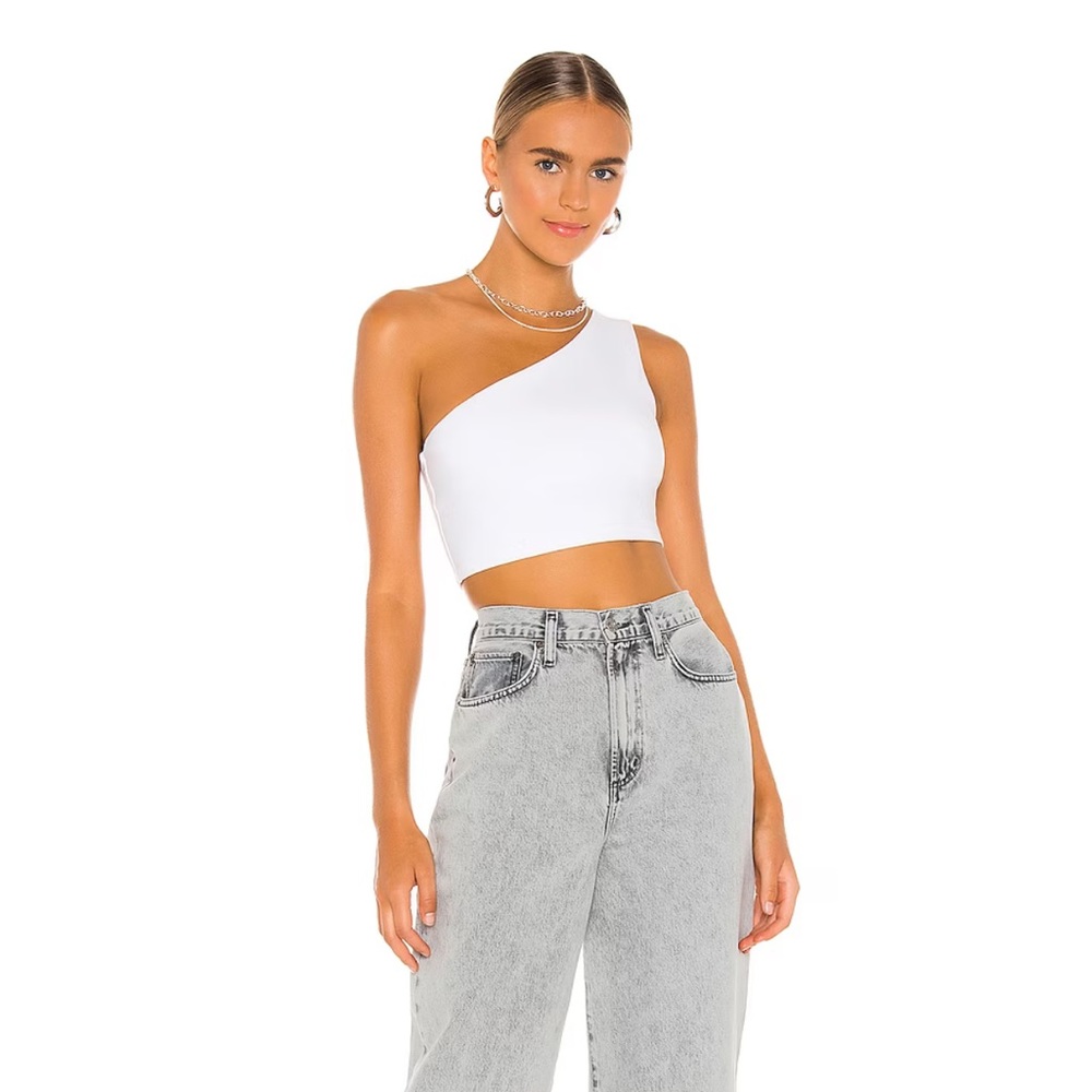 Susana Monaco One Shoulder Crop Top in Sugar / SMALL (from Revolve)